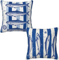Blue Stacked Fish Throw Pillow Covers 18x18 inch Set of 2 by Mshutbna