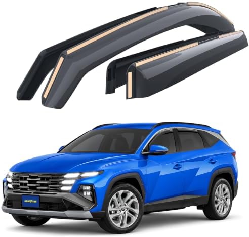 Goodyear Shatterproof in-Channel Window Deflectors for Hyundai Tucson 2022-2026, Rain Guards, Window Visors for Cars, Vent Deflector, Car Accessories, 4 pcs - GY003485
