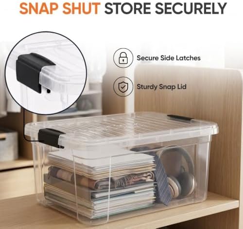 Superio 21 Quart Clear Plastic Storage Boxes with Lids, Stackable Organizer Containers, BPA-Free Storage Bins for Home, Office, School & Dorm, 6 Pack - Image 6