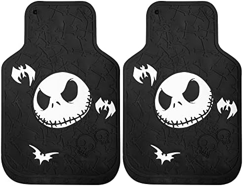 Plasticolor 001520R01 Disney Nightmare Before Christmas Bones Design with White Bats Front Floor Mat for Car Truck SUV