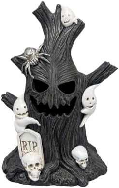 Halloween Lighted Tree Stump Decoration, Glowing Red Face Decor - Image 6