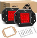 Nilight 2 PCS 42 W Flush Mount LED Light Pods Red Spot Flood Combo Beam