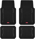 Rubbermaid Car Floor Mat, Heavy Duty All-Weather Car Mats Full Set with Dual-Tone Black Aluminum Inserts – Universal Fit, Anti-Slip Backing, Trim-to-Fit for Most SUV, Sedan, Van