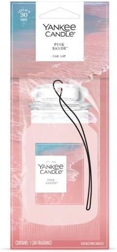 Yankee Candle Classic Paper Car Jar Air Freshener, Hanging Car Freshener, Long Lasting Car Fragrance, Pink Sands (Pack of 6) - Image 2