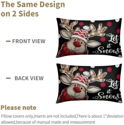 Merry Christmas Reindeer Pillow Covers 12x20 Set of 2 Highly Absorbent - Image 6