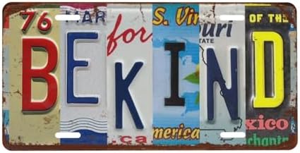 Be Kind Front License Plate 6" * 12" for Women