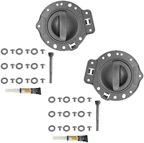 TRQ Door Handle & Bezel Repair Kit Gray Front or Rear Pair Set