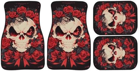 Gothic Skull Car Mats Set of 4,