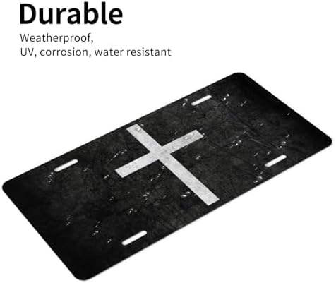 Jesus Cross Black Front License Plate 6" * 12" for Women