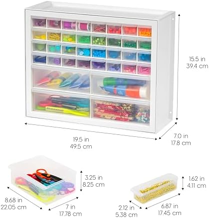 IRIS USA 36-Drawer Storage Cabinet, Bead Craft Supplies, Made in USA, White - Image 3