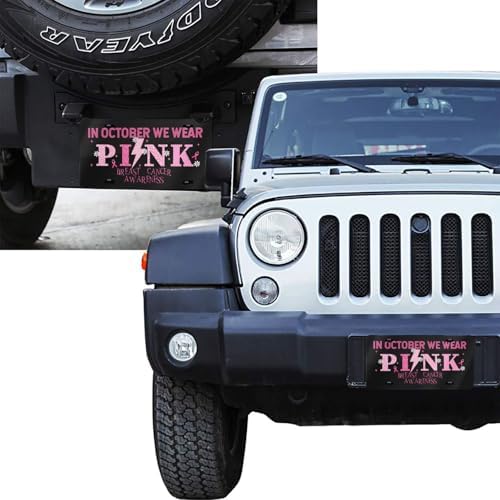 Breast Cancer Pink Front License Plate 6" * 12" for Women