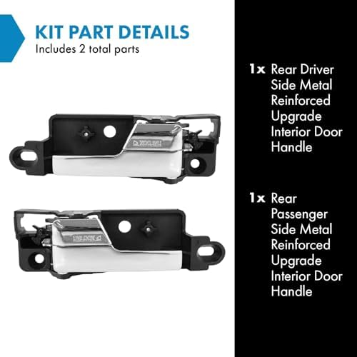 TRQ Metal Reinforced Left & Right Interior Door Handle Set Rear Driver
