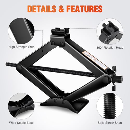 Nilight Scissor Jack for Car 2 Ton 4409 lb Lift Jack w Ratchet & Lug Wrench - Image 5
