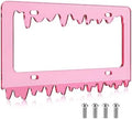 Timtin 1 Set Fluorescent Pink License Plate Frame, Style 1