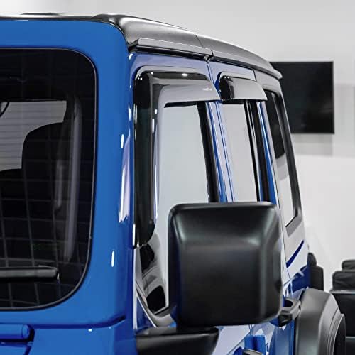 Goodyear Shatterproof Side Window Deflectors for Jeep Wrangler JL 2018-2026/Jeep Gladiator 2020-2026, Tape-on Rain Guards, Window Visors, Vent Deflector, Vent Visor, Car Accessories, 4 pcs - GY008942