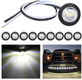 Nilight 3/4" Round LED Clearance Marker Lights,White, 10-Pack