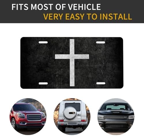 Jesus Cross Black Front License Plate 6" * 12" for Women