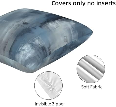 Blue Abstract Throw Pillow Covers 18x18 inch Set of 2 Pillow Case Cushion Cover for Home Sofa Couch Living Room Car Decor - Image 5