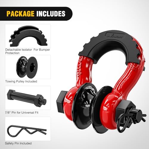 Nilight 3/4" D-Ring Shackle with Snatch Block, Heavy Duty Recovery Set