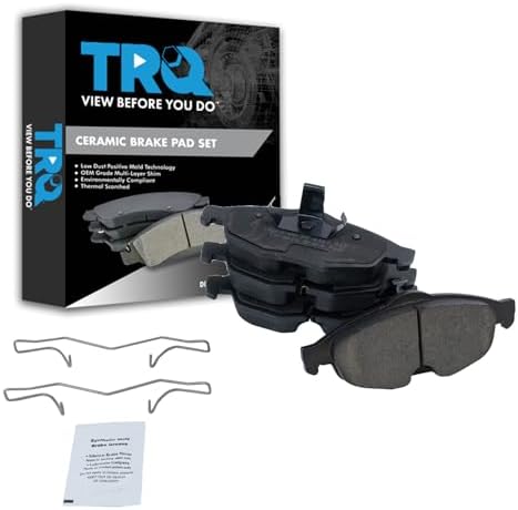TRQ Front Brake Pads Ceramic Hardware Wear Sensor