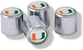 NCAA Miami Hurricanes Metal Tire Valve Stem Caps, 4-Pack