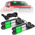 Nilight 16LED Green White Dash Strobe Light Cigarette Lighter Plug