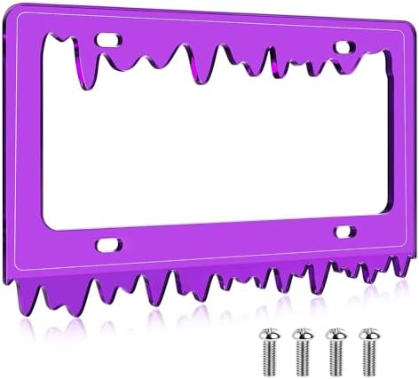 Timtin 1 Set Fluorescent Purple License Plate Frame, Style 1