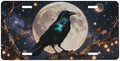 Raven Moon Crow Starry Sky Cool Front License Plate 6x12 Inch