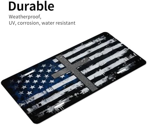 American Flag Christian Cross Front License Plate 6" * 12" for Women