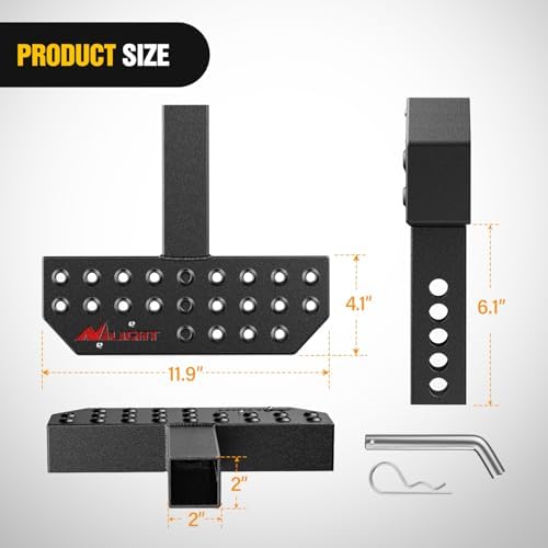 Nilight 11.9" Hitch Step with 2" Hitch Receiver for Pickup Truck Car SUV
