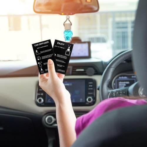 Boao 50 Sets Halloween Skull Hanging Car Air Freshener Diffuser Bottles