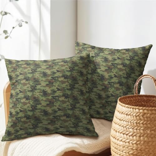 Sweetshow Military Camouflage Pillow Covers Set of 2 Linen 18x18 Inches - Image 5
