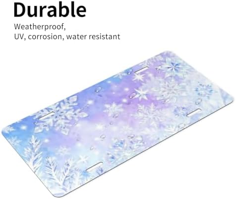 Snowflakes Ice Front License Plate Car Decorative License Plates