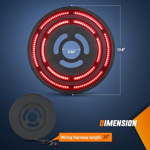 Nilight Spare Tire Brake Light Red for 2007-2017 Jeep Wrangler JK JKU