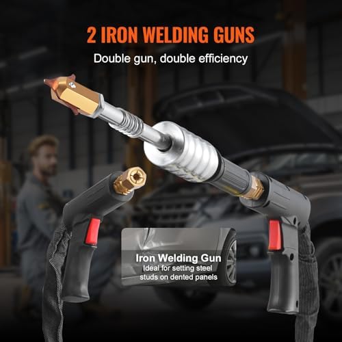 VEVOR Spot Welder Dent Puller, 3KW Stud Welder Dent Repair Kit with 2 Welding Guns, Auto/Manual Welding & 7 Modes, 110V Auto Body Spot Welding Dent Repair Machine for Car, Truck Dent Repair - Image 5