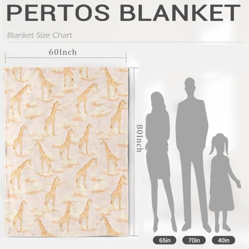 Jekeno Giraffe Throw Blanket Gifts for Giraffes Lovers Kids 80"x60" - Image 5