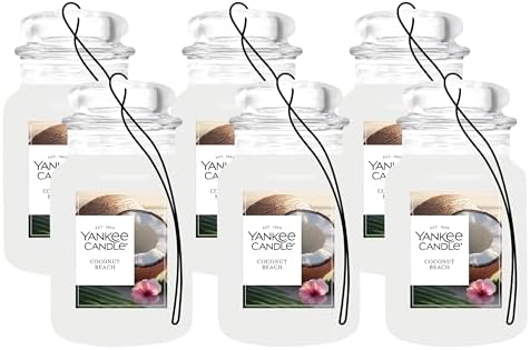 Yankee Candle Paper Car Jar, Coconut Beach (Pack of 6)