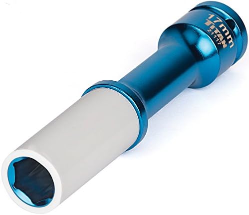 Titan 21117 1/2-Inch Drive x 17mm Non-marring Impact Extra-Long Lug Nut Socket by Titan