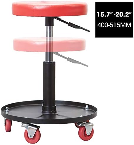 Big RED Pneumatic Rolling Mechanic Stool, Low Profile - Image 4
