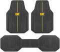 CAT® VulcanCore Heavy-Duty 4 Piece Floor Mats for Cars, Trucks & SUVs, Trim-to-Fit All-Weather Rubber Car Mats Full Set, Waterproof Interior Accessories, Car Rug Protection & Automotive Floor Liners