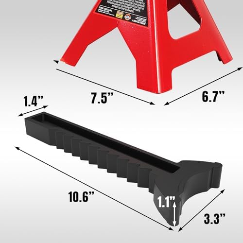 Big RED 3 Ton (6000 LBs) Jack Stands, with Adjustable Lock Car Jack Stand, Fit for Vehicle, Red, 2 Pack - Image 5