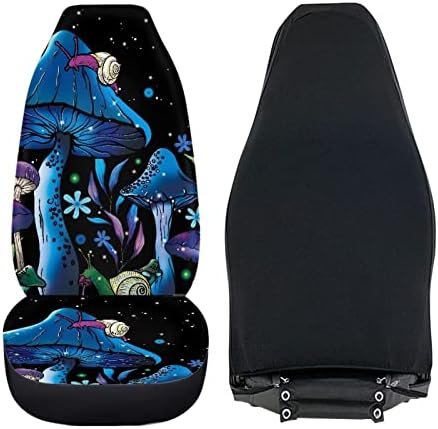 Galaxy Mushroom Snail Car Seat Covers for Front，Tripped Mushroom Seat Cover Accessory Dust Proof Non Slip Bucket Seat Cushion Universal Fit All Cars