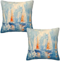 Sailboats Nautical Art Throw Pillow Covers 18x18 inch Set of 2 Pillow Case Cushion Cover for Home Sofa Couch Living Room Car Decor by Mshutbna