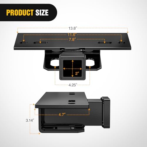 Nilight Step Hitch Bumper Mount 2 Inch Receiver Bolt-On Bike Hitch Receiver Tube Trailer Truck RV Cargo Receiver Hitch 5000 Lbs Powder Coated