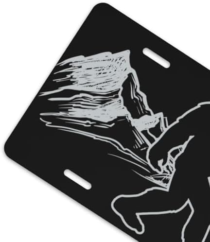 Bigfoot Snowy Mountain Cool Front License Plate 6x12 Inch