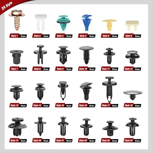 Nilight 900Pcs Car Push Retainer Clips Auto Fasteners Kit Included 24 Sizes Nylon Bumper Fender Rivets Door Trim Panel Clips with 5 Fasteners Remover 10 Cable Ties for Toyota GM Ford Honda Chevy
