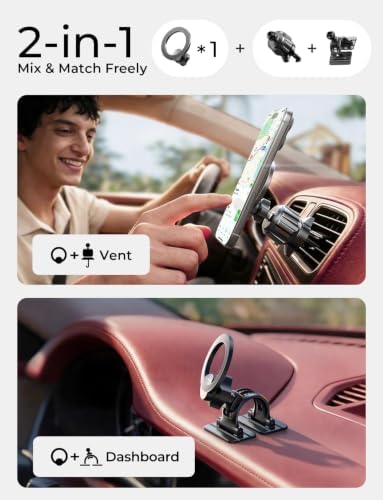 LISEN for iPhone 18 Pro Max Car Mount Holder Magnets Magnetic for MagSafe Car Mount Vent Dashboard Magnet Cell Phone Holder Mounts Car Accessories fit iPhone 18 Pro Max 17 16 15 14 13 12 Carbon Fiber