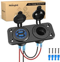 Nilight USB Charger and Cigarette Lighter Socket Outlet Panel Pre-Wired