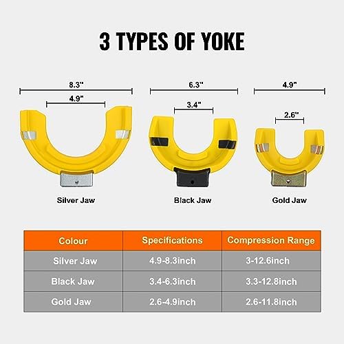 VEVOR Strut Spring Compressor Set, Macpherson Strut Spring Compressor Kit, Interchangeable Fork Strut Coil Extractor Remover Tool, with Yellow Protective Sleeve and Carrying Case - Image 3