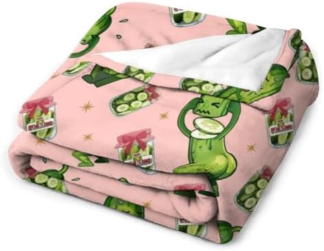 Socira Pink Funny Pickle Blanket Throw Blanket Pink Funny Pickle Gifts for Women Men Soft Sofa Throws for Travel Camping Bed Home Decor Car Birthday Gift 60"*80"（150 * 200cm） - Image 3